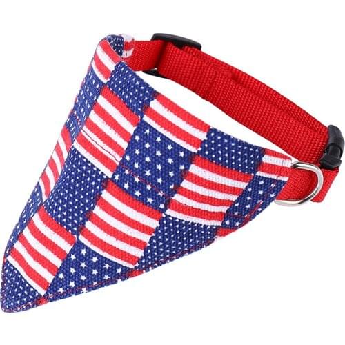 The American flag Adjustable Dog Collar Puppy Cat Scarf Collar for Dogs Bandana Neckerchief Pet Accessories pet supplies