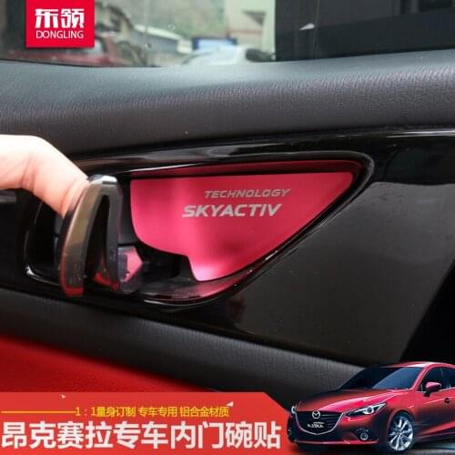 Auto Interior Decorative Car Door Handle Bowl Trim Stickers For Mazda CX-5 CX-3 2017 2018 CX 5 CX-4 Mazda 3 6 Axela ATENZA