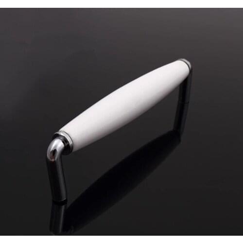 Free shipping White Silver Dresser Pulls Drawer Pulls Ceramic Kitchen Cabinet Door Knobs Handle Porcelain Furniture Handles128mm