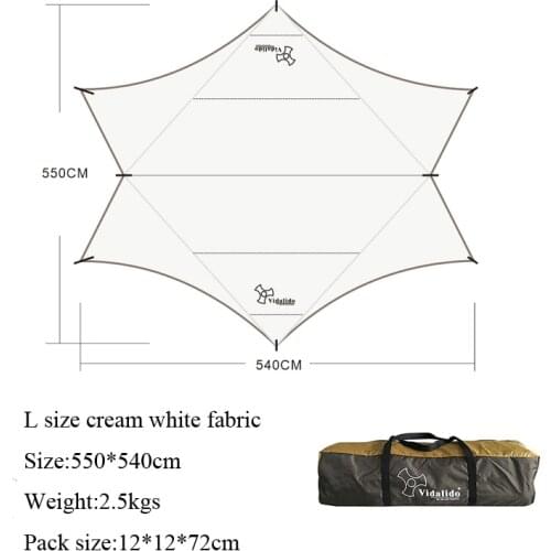 Without Poles!Vialido Large Space Outdoor Camping Shade Anti-ultraviolet Sunscreen Heat Insulation Camping Shelter Tent Canopy