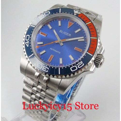 BLIGER New Sapphire Glass Automatic Watch Men Jubilee Band MIYOTA Movement Ceramic Bezel