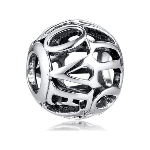 CKK Fit Pandora Bracelet 925 Sterling Silver Metal Beads Openwork I Love You Script Charms Women DIY Jewelry Making Wholesale