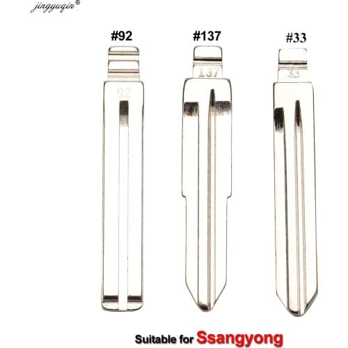 Jingyuqin 15pcs/lot #137 #92 Meta Flip Key Blank for Ssangyong Korando New Actyon C200 S170 ACTYON KYRON REXTON Switchblade