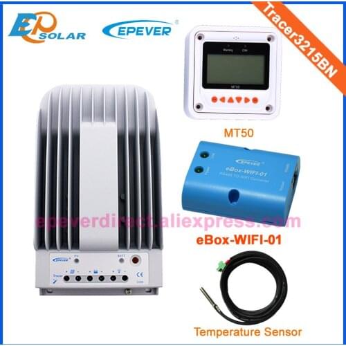Controller 30A 12V 24V battery charger regulator solar panels system MPPT EPEVER MT50 wifi eBOX Andorid Phone APP Tracer3215BN