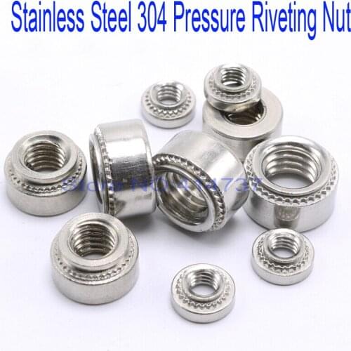 M3-0/M3-1/M3-2/M4-0/M4-1/M4-2/M5-0/M5-1/M5-2/M6-0/M6-1/M6-2 Stainless Steel 304 Pressure Riveting Nut/ Self Clinching Nuts