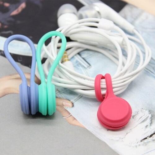 10PCs Portable Magnet Earphone Wire Winder Silica Gel Data Line Organizer Home Storage and Organisations for IPhone USB Cable