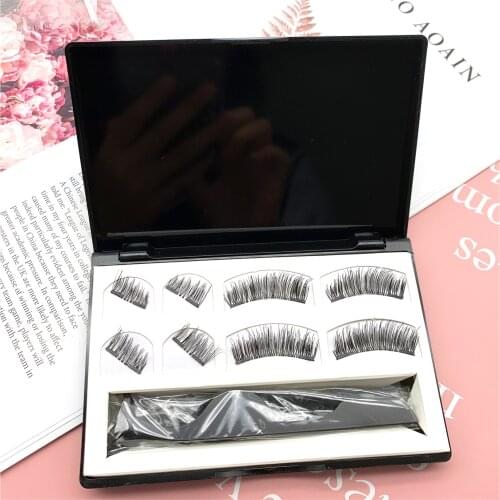 4 Pairs 5 Magnet Magnetic False Eyelashes Handmade Mink Eye Lashes faux cils magnetique 3D Natural magnetic Lashes