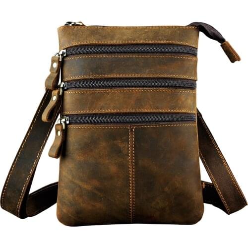 Fashion Real Leather Multifunction Casual Waist Pack 8" Pad Cross-body Bag Satchel Messenger Bag Hip Bum Pouch Belt Pack 8712d