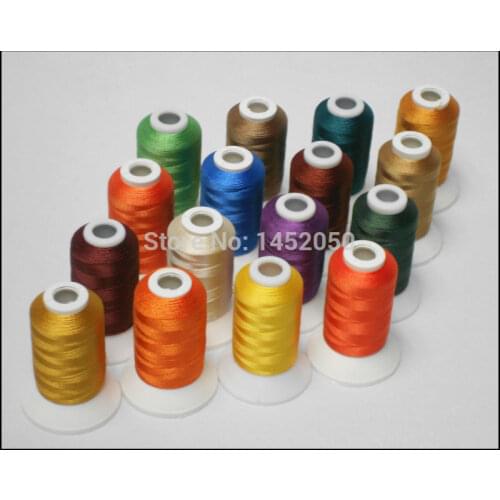 Computer Machine Embroidery Thread Filament Polyester 500m*16 Autumn Series Colors,120d/2(40wt),Super Sheen,High Strength ,Light