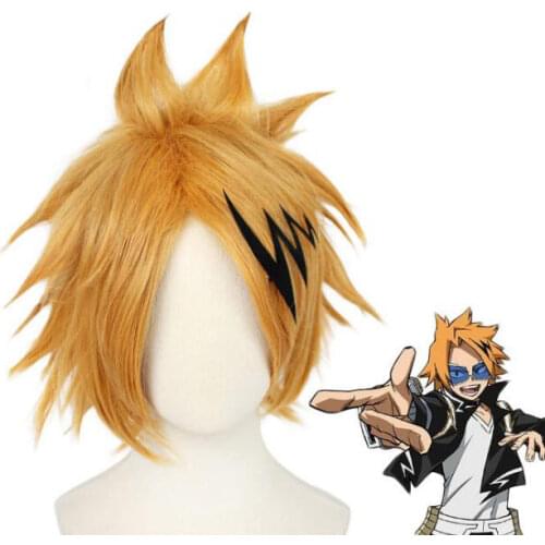Anime My Hero Academia Kaminari Denki Wig With Headwear Cosplay Costume Boku no Hero Academia Heat Resistant Synthetic Hair Wigs