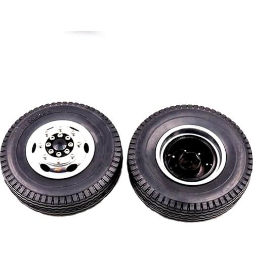 Front Rear Wheels Metal Tires Hubs Wheel for 1/14 Truck RC Model Car Spare Parts
