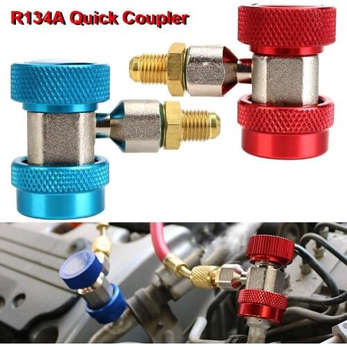 Adjustable Car Accessories Quick Coupler Connector Adapter R134A High Low 2Pcs Car air conditioner fluoride converter