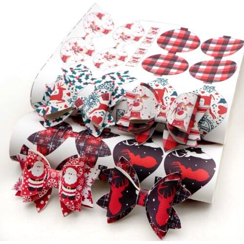 Christmas Halloween Faux Sheets Pumpkin Printed Synthetic Leather Fabric DIY Positioning Bowknot Shape Leather,1Yc20491