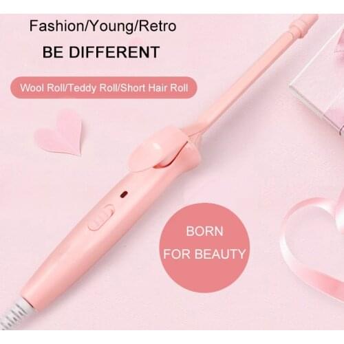 9mm Curling Iron Ceramic Hair Curler Iron Professional Hair Curler Roller Wool Roll Hair Waver Wand Electric Styling Tools Salon