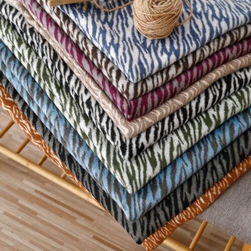 Width 57'' Zebra Pattern Cashmere Like Fabric By The Yard For Cushion Pillow Case Sofa Material