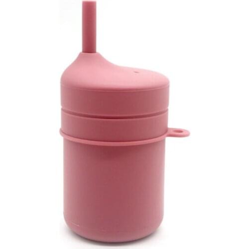 XXFE Baby Feeding Straw Bottle Toddler Learning Drinking Silicone Sippy Cup Drinkware