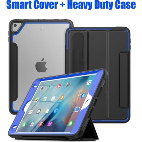 Silicone TPU Case + Smart CoverFor iPad Mini 5 4 Air4 10.9 10.2 9.7 Kids Safe Heavy Duty Armor Shockproof For iPad Pro 11 12