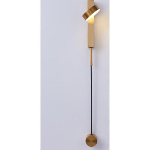 Led indoor wall lamps rotation dimming switch led wall light modern stai wall deco wall sconce livingroom golden led luminaire