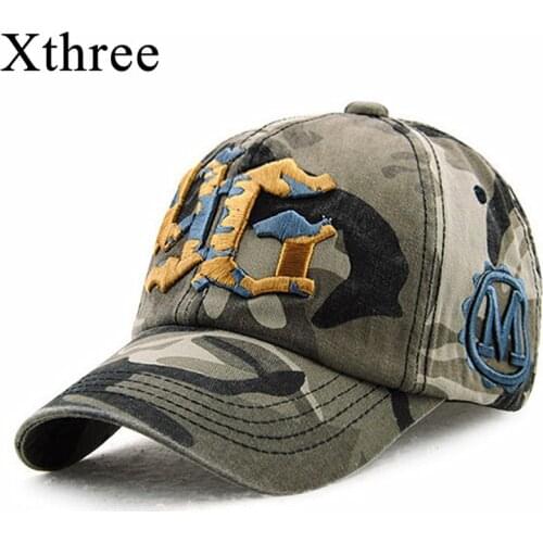 Xthree camouflage baseball cap snapback Hat for men Cap women gorra casquette bone swag cap Wholesale