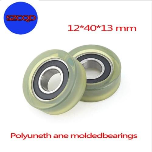 1PCS 12 * 40 * 13,Poliuretano PU, Mancais 6001, Rodas Revestidas de Borracha Para Resistência ao Desgaste, Mancais de Polia, Ro