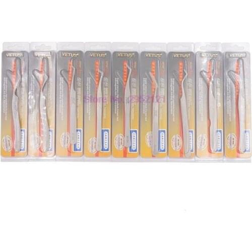 200pcs Vetus SA Fan Eyelash Tweezers Profissional For 3D/6D Volume Eyelash Extension Anti-static Lashes Tweezers Makeup Tool hot