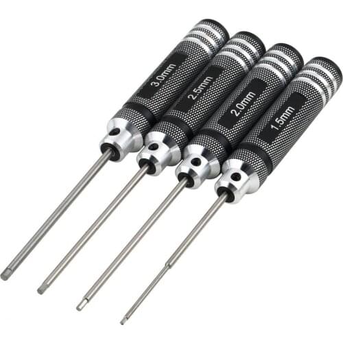 Hot 4PCS Hex Screwdrivers 1.5mm 2.0mm 2.5mm 3.0mm Professional Screw Driver Tool Kit For RC Helicopter Plane Transmitter Car