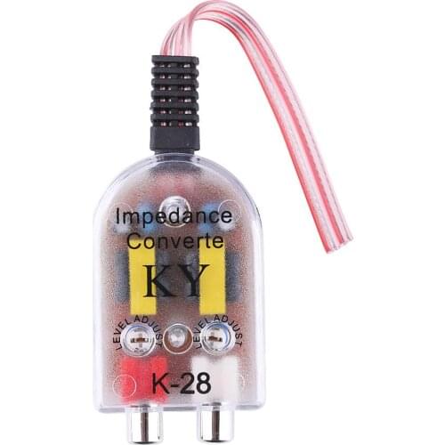 Car Radio Speaker to RCA Level Adaptor High to Low Sockets Auto Line Out Audio Comverter Sound Subwoofer Amplifier Adjustable