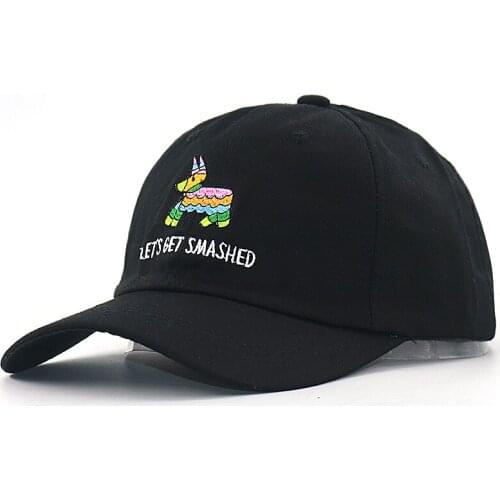 Smart colorful horse embroidery baseball cap 100% cotton adjustable black funny small horse dad hats drop shipping