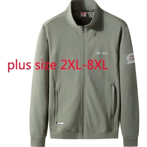 Men Arrival Fashion 100% Cotton Spring And Autumn Hoodies Casual Hand-painted Knitted Stand Collar Jacket Plus Size XL-6XL7XL8XL