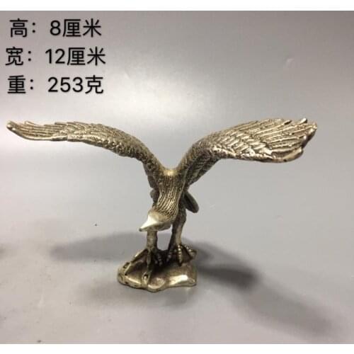 China Cupronickel white coppe Statue EAGLE/Hawk Figure free Spread ones wings figurine