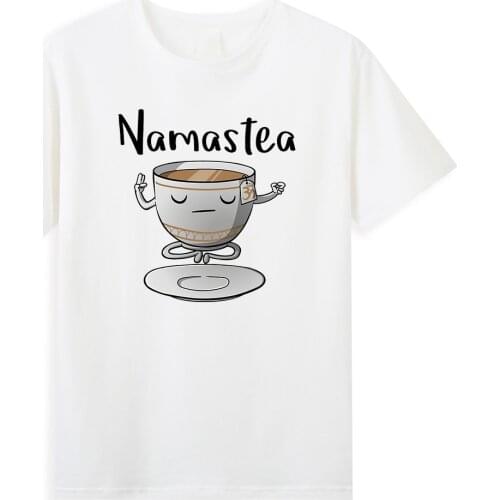 Namas tea Cartoon Coffee T-Shirts Casual Fashion Men Tee Shirt Kawaii Coffee Print Mens T Shirt Cotton Summer New 2021 Male Tops