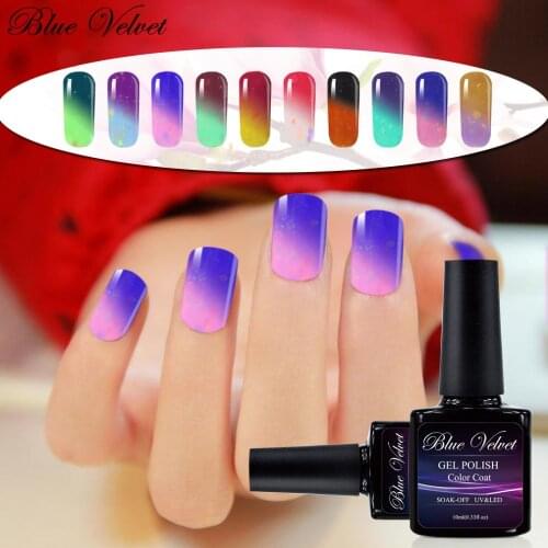 Blue Velvet 10ml Cheese Chameleon Temperature Nail Gel Polish Long Lasting Gel Varnish For Halloween Gift 32 Colors Pick 1