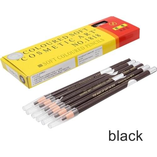 12PCS Black Color Microblading Eyebrow Pencil Makeup Eyebrow Enhancers Pen For Positioning Lip Eyebrow Tattoo accessories