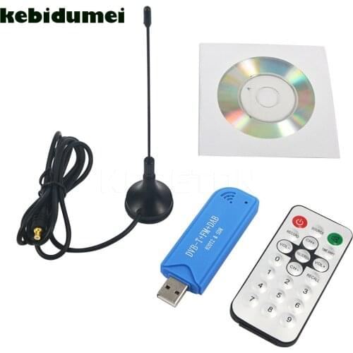 Kebidumei Digital USB 2.0 TV Stick SDR Tuner Receiver TV Dongle DVB-T with Terrestrial Antenna Remote Controller For PC Laptop