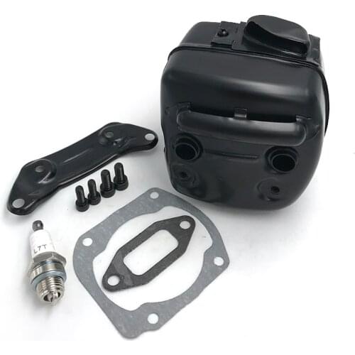 HUNDURE Muffler Exhaust Silencer Bracket Gasket Spark Plug Kit For Husqvarna 365 372 362 371 Chainsaw Replacement Parts