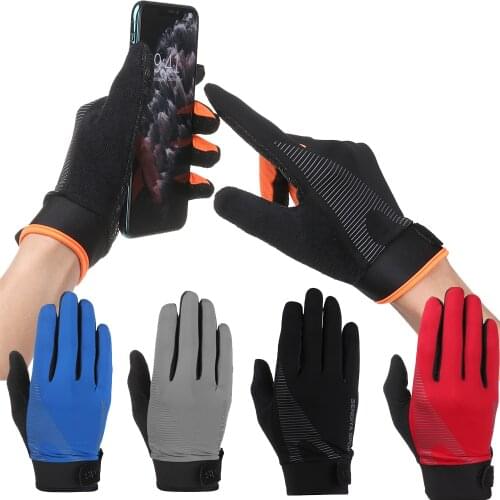 1Pair Summer Sports Nylon Gloves Full Finger Anti-Slip Windproof Waterproof Touchscreen Motorcycling Bicycle Bike Ski Mittens