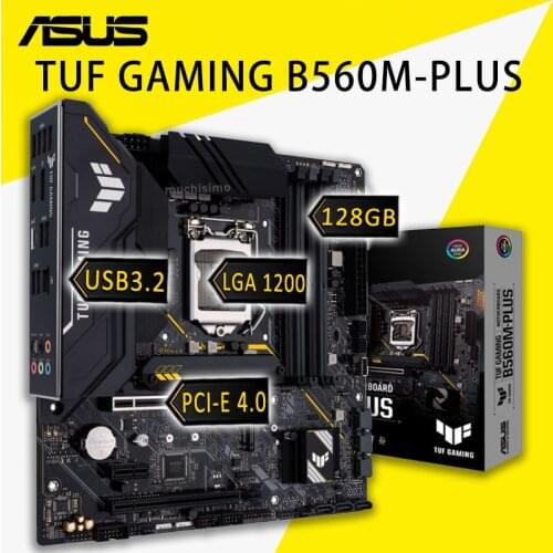 LGA 1200 Asus TUF GAMING B560M-PLUS Motherbaord DDR4 128GB M.2 CHAI PCI-E 4.0 Turbo LAN Intel B560 Gaming Placa-mãe 1200 CPU