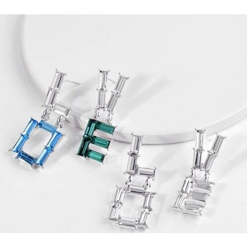 Lost Lady Stylish Crystal LOVE Letter Stud Earrings for Women Wedding Party Jewelry Wholesale Dropshipping Valentines Day Gifts