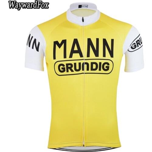 NEW Summer mens yellow cycling jerseys short sleeved classic Cycling clothing bike wear Quick-drying Jersey ropa Ciclismo
