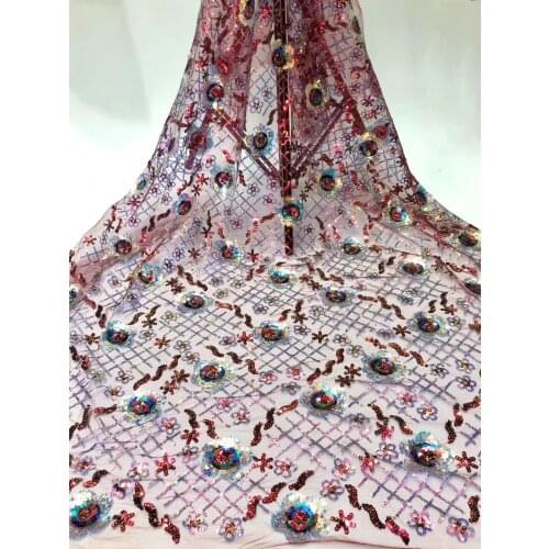 The Latest French Lace Fabric 2021 High-quality African Wedding Lace Fabric, With Sequins As Nigeria Lace Fabric D4149