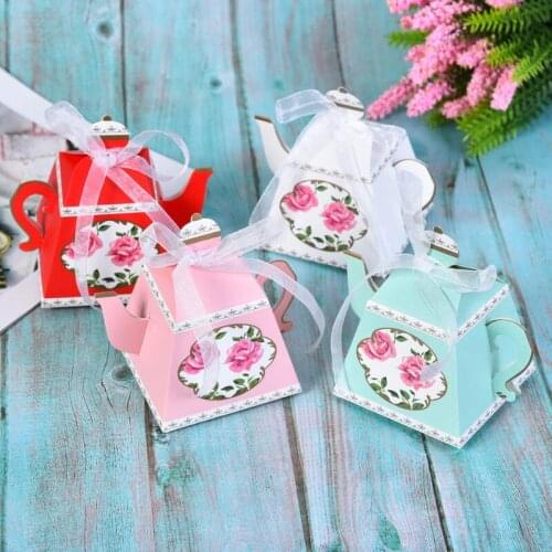 New Hot Royal Teapot Candy Box Afternoon Tea Party Cookies Gift Box Wedding Party Favors Boxes LX9429