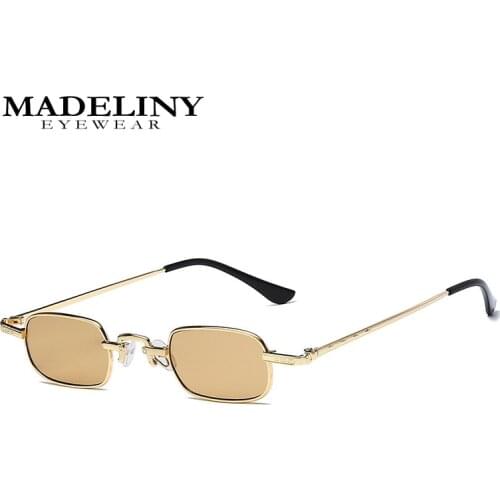 MADELINY Vintage Square Sunglasses Women Luxury Brand Designer Metal Sun Glasses Women Fashion Small Rectangle Eyewear MA404