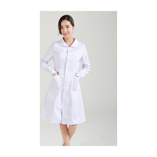 Nurses wear long-sleeved female spring and summer coats doctors wear white blue and pink doll collars beauty salons pharmacies m