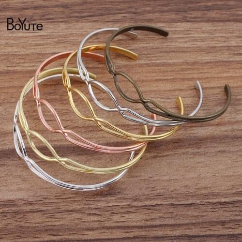 BoYuTe (10 Pieces/Lot) 65MM Metal Brass Simple Bracelet Base Vintage Diy Jewelry Accessories Handmade Materials