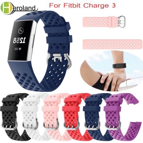 Watch band for Fitbit Charge 3 Strap Replacement Silicone Bracelet Smart watch Band Men Women Accessories for Fitbit Charge 3