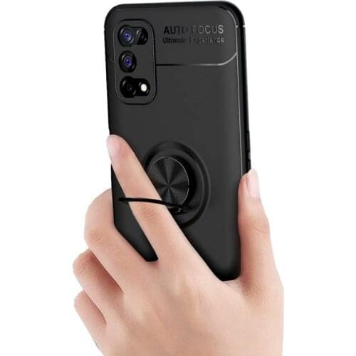 Luxury Silicone case For Realme 7 Pro case Realme7 Phone Cover For Realme Q2 Pro Realme Q2i Realme 6 6s Finger Ring Holder