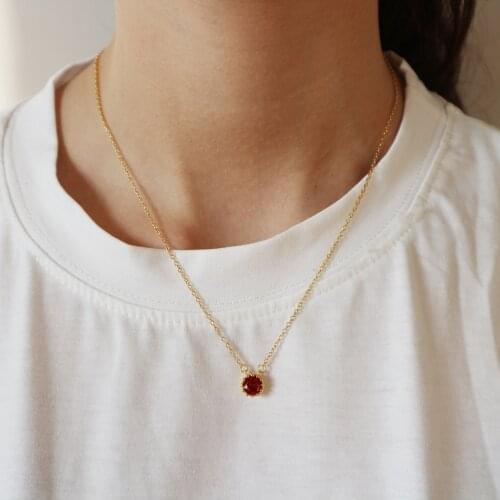 July Birthstone Precious Red Ruby Corundum Pendant Wedding Engagement Necklaces 925 Sterling Silver Fine Jewerly For Women