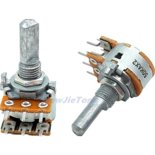 1pc RK163 50KAx2 Audio Amplifier Amp Volume Dual-unit Rotary Potentiometer Japan ALPS 16-type A50K DIY HIFI 20MM Half Shaft