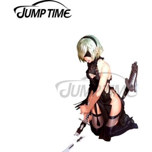Jump Time 13 x 10.2cm For Nier Automata 2B Broken Decal Surfboard Windshield Car Stickers Refrigerator Bumper Vinyl Car Wrap