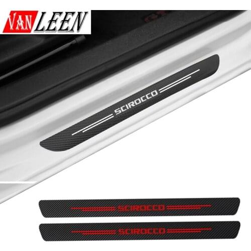 Carbon Fiber Car Door Sill Protector Strip Sticker For VW Scirocco R32 Jetta Passat B7 B6 B8 GOLF MK7 MK5 MK6 POLO 6R 6C 9N 9N3